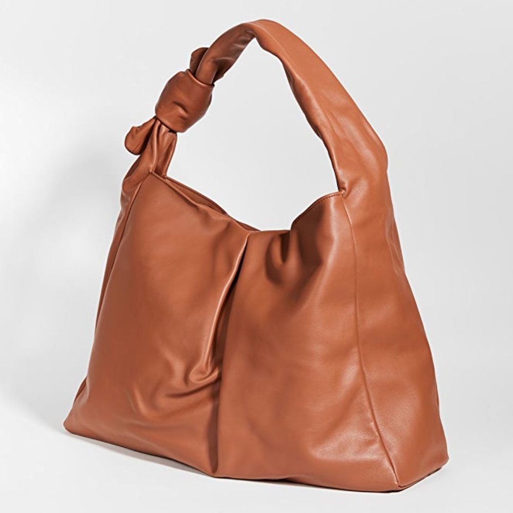 Staud NWT Largest Island Leather Knotted Bag Tan
